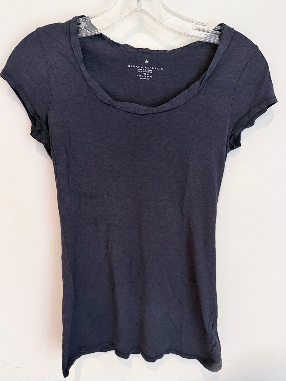 Banana Republic Deep Navy Scoop Neck Short Sleeve Tee